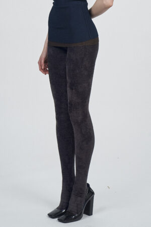 CHENILLE TIGHTS DARK BROWN