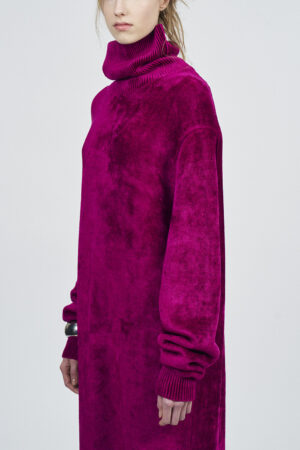 CHENILLE TURTLE NECK JUMPER DRESS